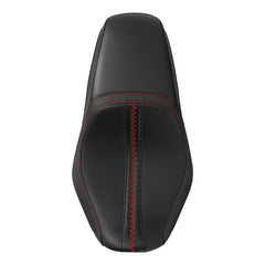 C.C. RIDER Touring Seat One Piece 2 Up Seat Driver Passenger Seat Black Red Stitching For Street Glide Road Glide, 2023-2025
