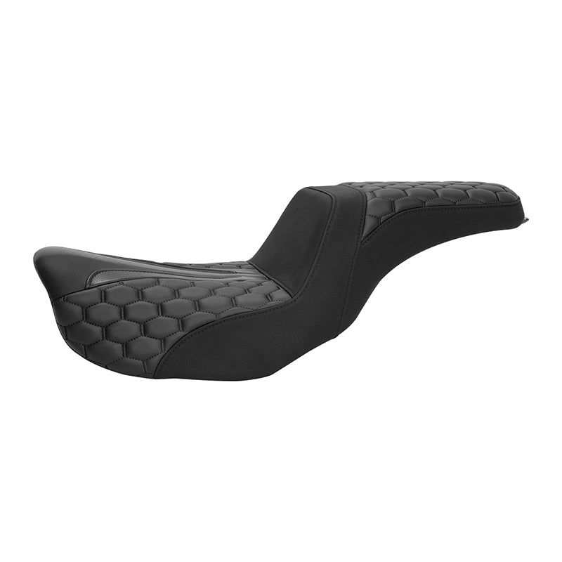Gel Seat C.C. RIDER Dyna Step Up Seat 2 up Seat Honeycomb Stitching For Low Rider Dyna Fat Bob FXD/FXDWG, 2006-2017