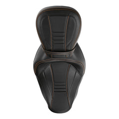 C.C. RIDER Touring Seat Two Piece 2 Up Seat Low Profile Driver Passenger Seat Bulllet For Road King Road Glide Street Glide, 2009-2023
