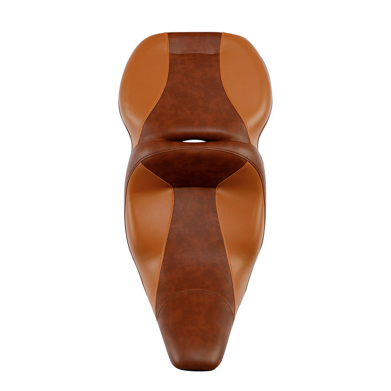 C.C. RIDER Touring Seat 2 Up Seat Driver Passenger Seat For Harley CVO Street Glide Road King Brown Road Glide Electra Glide, 1997-2007