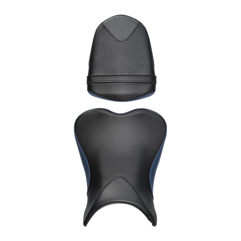 C.C. RIDER GSX-R750 GSX-R600 Front And Rear Seat Fit For SUZUKI GSXR750 GSXR600 Black Blue Carbon Fiber, 2006-2007