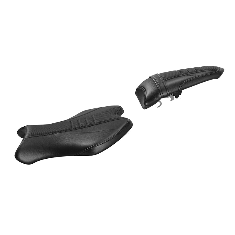 C.C. RIDER YZF R6 Front And Rear Seat Black Carbon Fiber Stitching For YAMAHA YZFR6 Black, 2017-2022