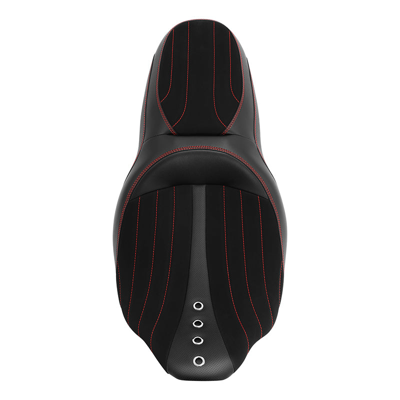 C.C. RIDER Touring Seat 2 up Seat Driver Passenger Seat Alcantara Leather For Harley Touring Road Glide Electra Glide Street Glide, 2008-2023