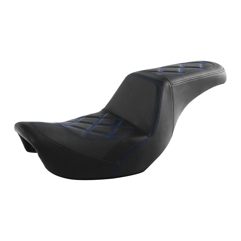 C.C. RIDER Dyna Step Up Seat 2 up Seat Diamond Stitching For Dyna FXD/FXDWG Low Rider Fat Bob, 2006-2017