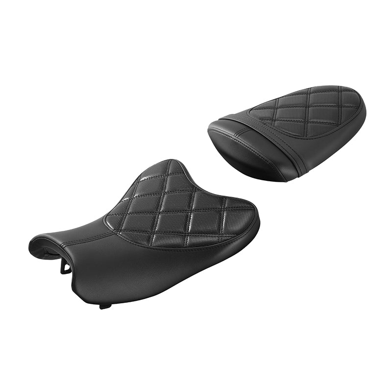 C.C. RIDER GSX-R1000 Front And Rear Seat Fit For SUZUKI GSXR1000 Black Lattice Stitch, 2007, 2008