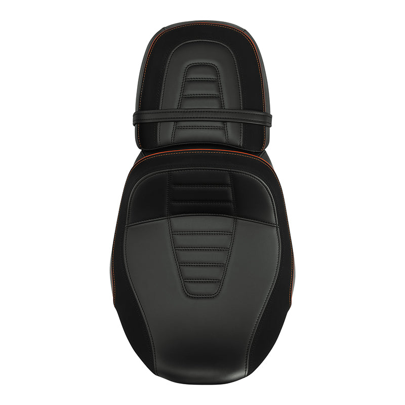 C.C. RIDER Touring Seat Two Piece 2 Up Seat Driver Solo Seat Passenger Seat Alcantara Leather For CVO Street Glide CVO Road Glide, 2023-2025