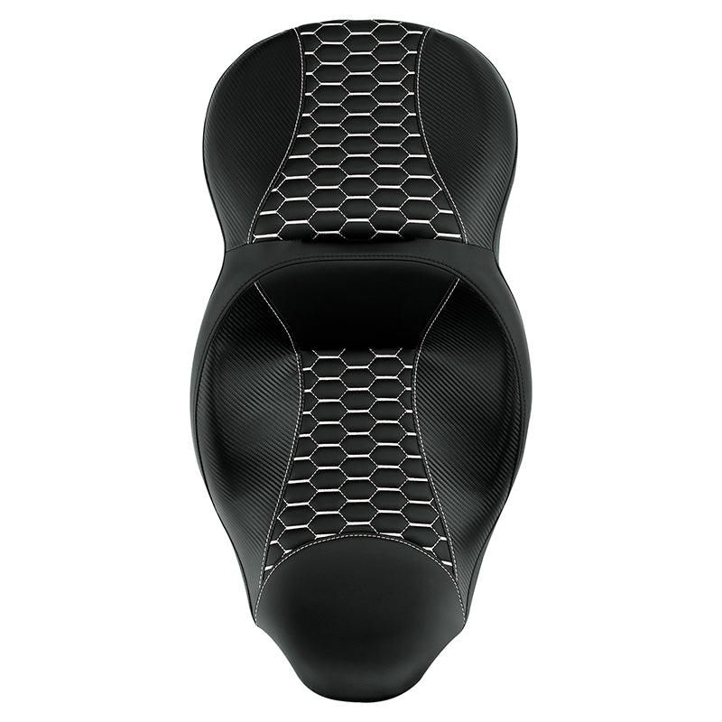 C.C. RIDER Touring Seat 2 Up Seat Driver Passenger Seat Homeycomb For Harley CVO Road Glide Electra Glide Street Glide Road King, 2009-2023