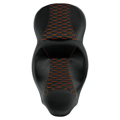 C.C. RIDER Touring Seat 2 Up Seat Driver Passenger Seat Homeycomb For Harley CVO Road Glide Electra Glide Street Glide Road King, 2009-2023