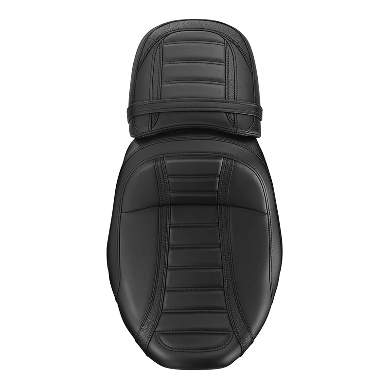 Gel Seat C.C. RIDER Touring Seat Two Piece 2 Up Seat Driver Solo Seat Passenger Seat Black Stitching For CVO Road Glide CVO Street Glide, 2023-2025
