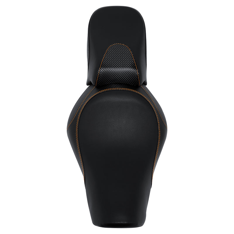 C.C.RIDER Sportster Two Piece Two Up Orange Stitching Seat For XL883N Models, 2016-2023