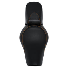 C.C.RIDER Sportster Two Piece Two Up Orange Stitching Seat For XL883N Models, 2016-2023