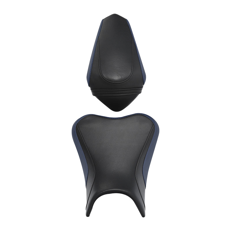 C.C. RIDER Ninja 400 Z400 Front And Rear Seat Fit For Kawasaki Ninja400 Black Blue Carbon Fiber, 2018-2024