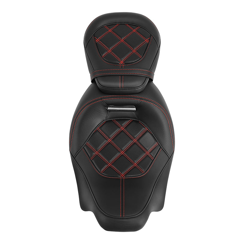 C.C. RIDER Touring Seat Two Piece 2 Up Seat Low Profile Driver Passenger Seat Octane For Road Glide Street Glide Road King, 2009-2023