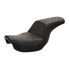 C.C. RIDER Dyna Step Up Seat 2 up Seat Diamond Stitching For Fat Bob FXD/FXDWG Dyna Low Rider, 2006-2017