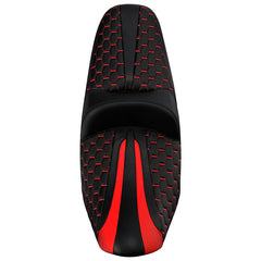 C.C. RIDER Indian Seat One Piece 2 Up Seat Red Honeycomb Stitching For Indian Chieftain Models, 2014-2025