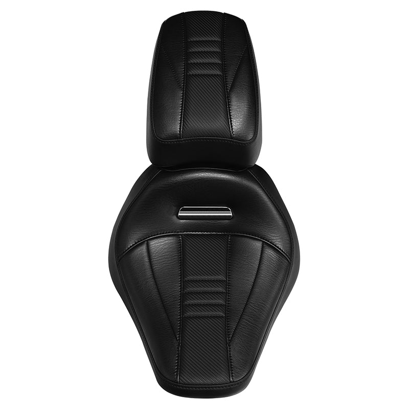 C.C.RIDER Softail Seat Two Piece 2 Up Seat Black Microfiber Leather For Harley Softail Breakout FXBR FXBRS, 2018-2023
