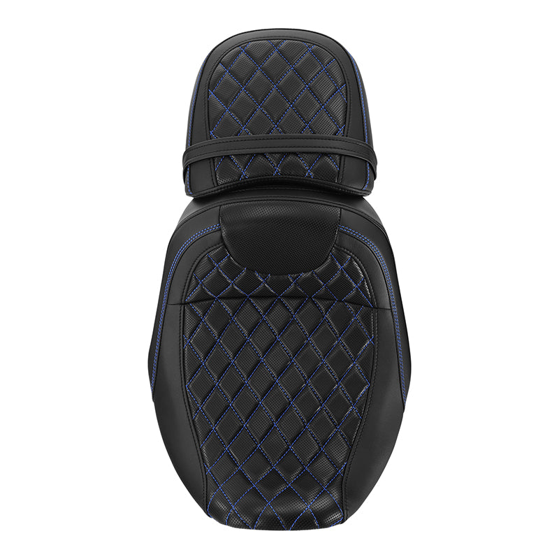 Gel Seat C.C. RIDER Touring Seat Two Piece 2 Up Seat Driver Solo Seat Passenger Seat Lattice Stitching For CVO Street Glide CVO Road Glide, 2023-2025