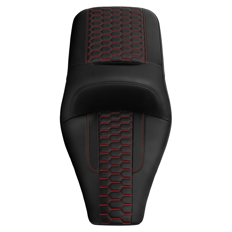 C.C. Rider BMW R18B R18 Transcontinental One Piece Seat Rider Passenger Seat Pillion Cushion Honeycomb Stitching, 2020-2024