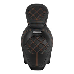 C.C. RIDER Touring Seat Two Piece 2 Up Seat Low Profile Driver Passenger Seat Octane For Road Glide Street Glide Road King, 2009-2023