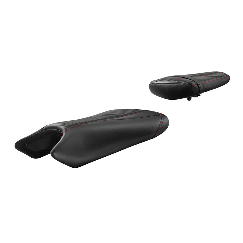 C.C. RIDER YZF R6 YZF R6S Front And Rear Seat Black Red Carbon Fiber Stitching For YAMAHA YZFR6 2003-2005 YZFR6S 2006-2009