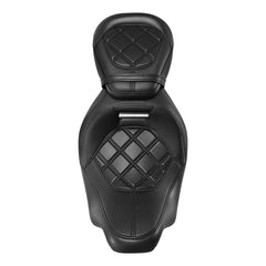 C.C. RIDER Touring Seat Two Piece Low Profile Driver Passenger Seat With Backrest For Road Glide Street Glide Road King, Black, 2009-2023