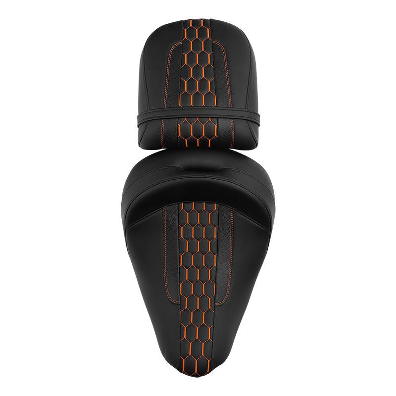 C.C. RIDER Indian Seat 2 Piece 2 Up Seat Honeycomb Stitiching For Indian Chieftain Dark Horse Chieftain Limited Chieftain Elite Springfield, 2014-2025