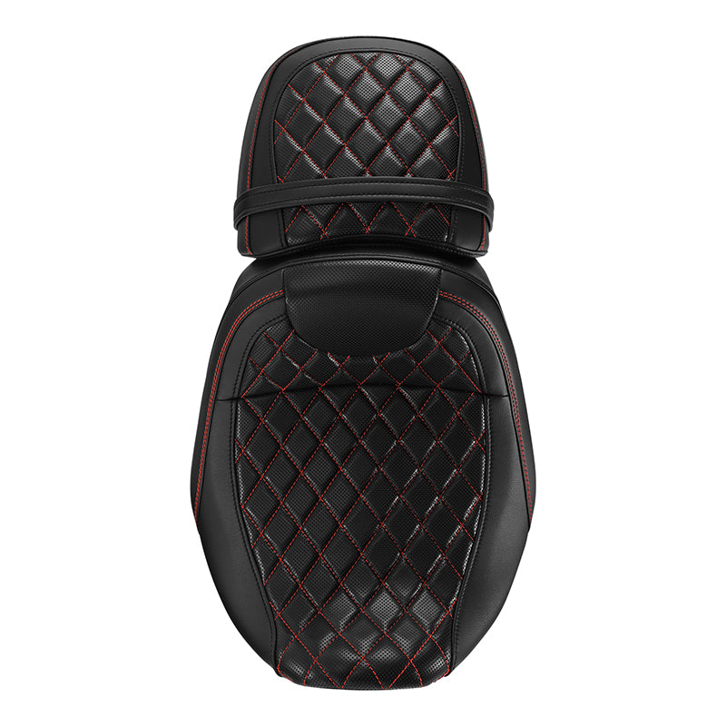 Gel Seat C.C. RIDER Touring Seat Two Piece 2 Up Seat Driver Solo Seat Passenger Seat Lattice Stitching For CVO Road Glide CVO Street Glide, 2023-2025