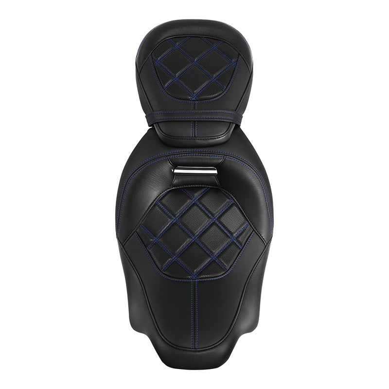 C.C. RIDER Touring Seat Two Piece 2 Up Seat Low Profile Driver Passenger Seat Octane For Road Glide Street Glide Road King, 2009-2023