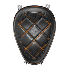C.C. Rider Alcantara Solo Spring Seat for Harley Dyna Super Glide/Wide Glide 2007-2017 (Orange & Black)
