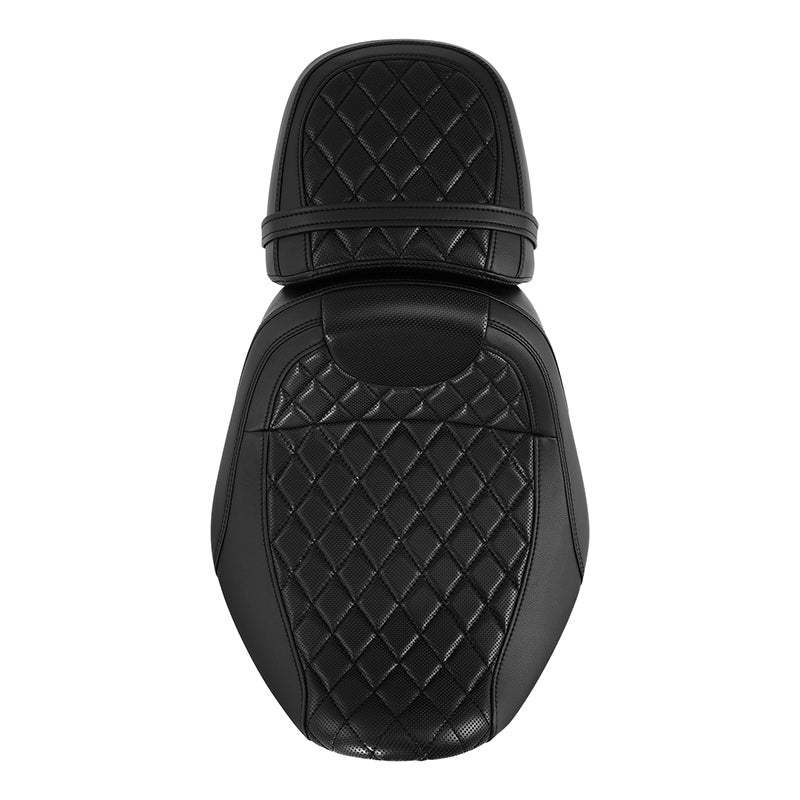 Gel Seat C.C. RIDER Touring Seat Two Piece 2 Up Seat Driver Solo Seat Passenger Seat Lattice Stitching For CVO Street Glide CVO Road Glide, 2023-2025