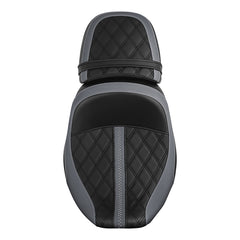 C.C. RIDER Touring Seat Two Piece 2 Up Seat Driver Solo Seat Passenger Seat Gray Stitching For CVO Road Glide CVO Street Glide, 2023-2025