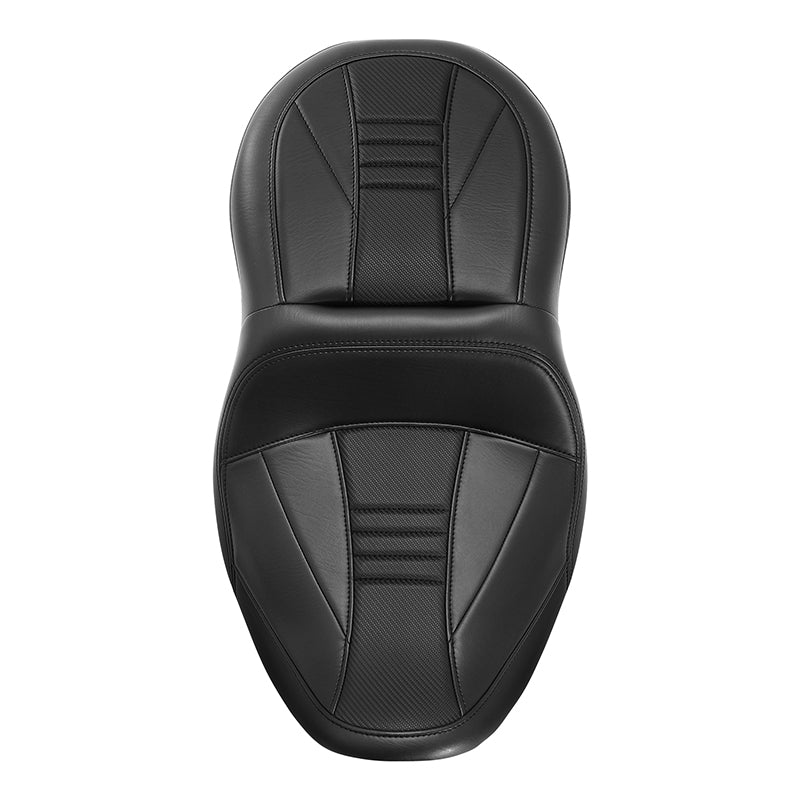 C.C. RIDER Touring Seat One Piece 2 Up Seat Driver Passenger Seat Black Trimming For Street Glide Road Glide, 2023-2025