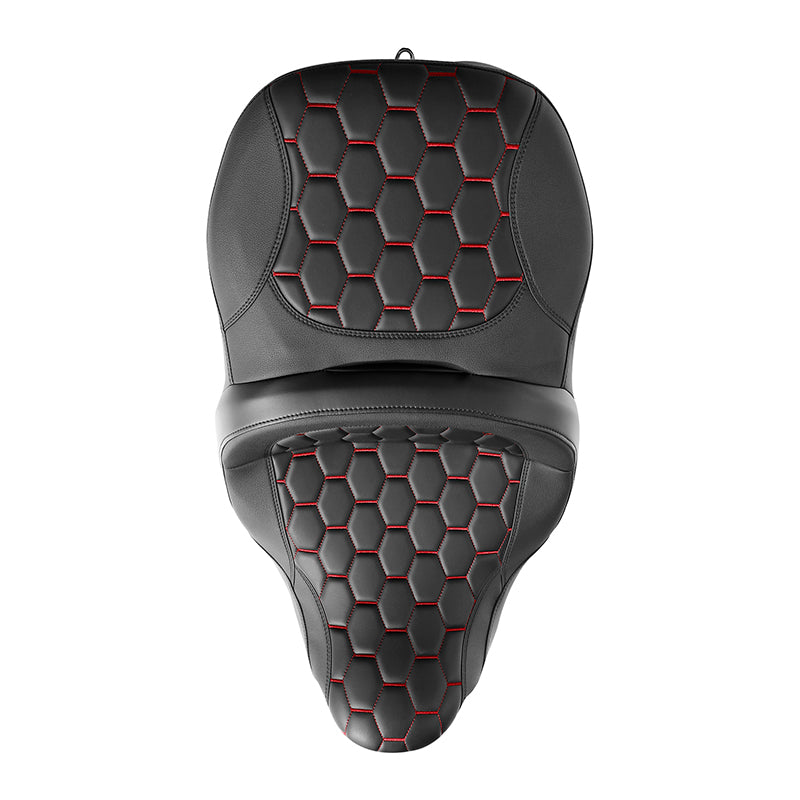 Gel Seat C.C. RIDER Touring Seat 2 Up Seat Driver Passenger Seat For Harley CVO Road King Road Glide Electra Glide Street Glide, 2009-2023