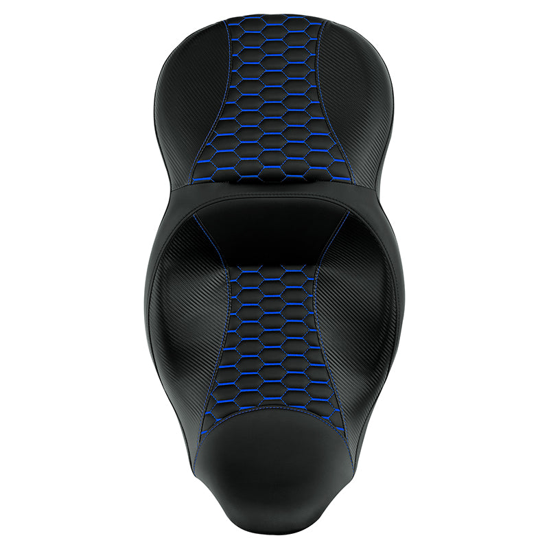 C.C. RIDER Touring Seat 2 Up Seat Driver Passenger Seat Homeycomb For Harley CVO Road Glide Electra Glide Street Glide Road King, 2009-2023