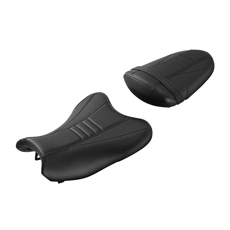 C.C. RIDER GSX-R1000 Front And Rear Seat Fit For SUZUKI GSXR1000 Black Carbon Fiber Stitching, 2007, 2008