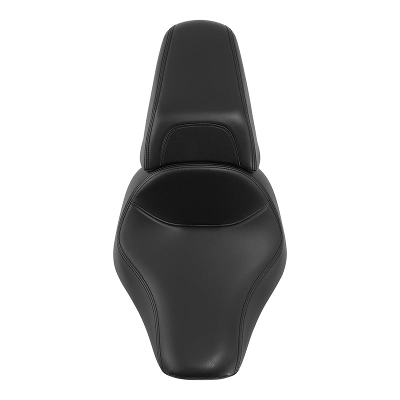 C.C. RIDER Softail Seat Two Piece 2 Up Seat Low Profile Driver Solo Seat Passenger Seat For Harley Fat Boy Cross Bones Softail, 2006-2017