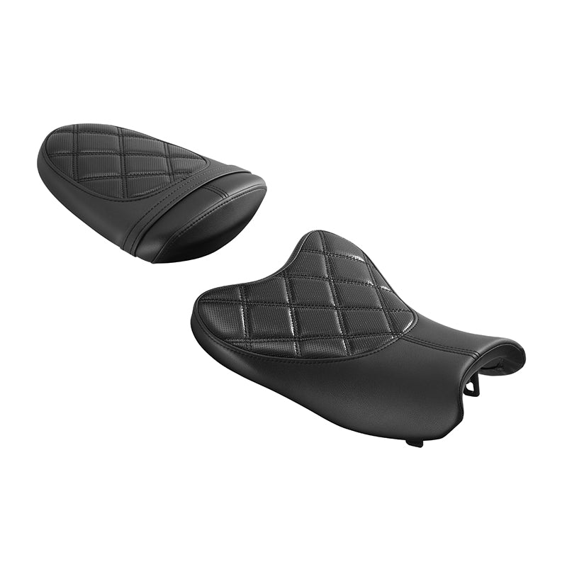 C.C. RIDER GSX-R1000 Front And Rear Seat Fit For SUZUKI GSXR1000 Black Lattice Stitch, 2007, 2008