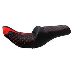 C.C. RIDER Indian Seat One Piece 2 Up Seat Red Honeycomb Stitching For Indian Chieftain Models, 2014-2025
