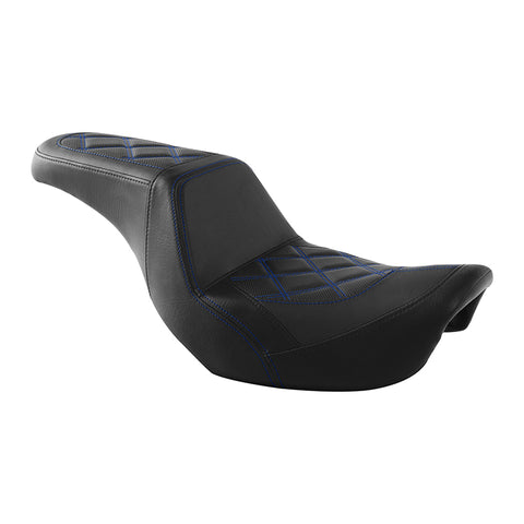 C.C. RIDER Dyna Step Up Seat 2 up Seat Diamond Stitching For Dyna FXD/FXDWG Low Rider Fat Bob, 2006-2017