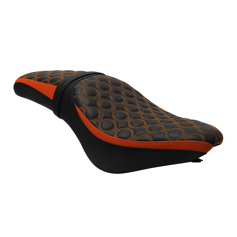 C.C. RIDER Honda Rebel 300 CMX300 Front And Rear Seat Orange Circle Stitiching, 2017-2024