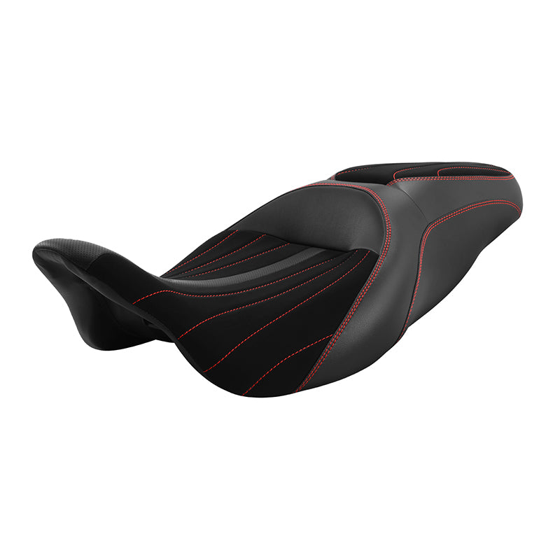 C.C. RIDER Touring Seat 2 up Seat Driver Passenger Seat Alcantara Leather For Harley Touring Road Glide Electra Glide Street Glide, 2008-2023
