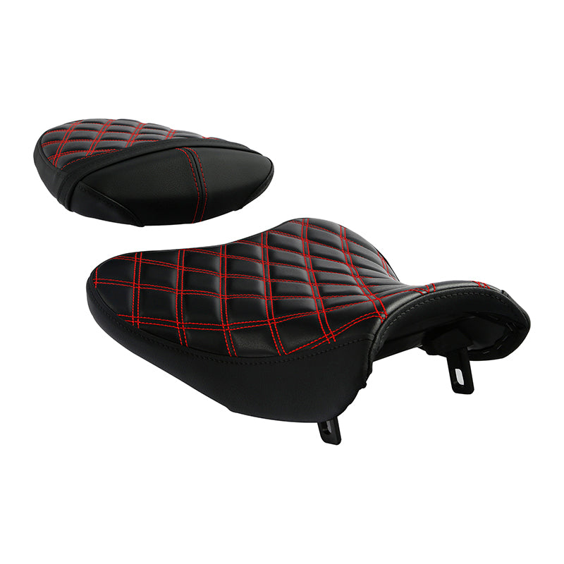 C.C. RIDER GSX-R1000 Front And Rear Seat Fit For SUZUKI GSXR1000 Red Lattice Stitch, 2007, 2008