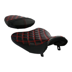 C.C. RIDER GSX-R1000 Front And Rear Seat Fit For SUZUKI GSXR1000 Red Lattice Stitch, 2007, 2008