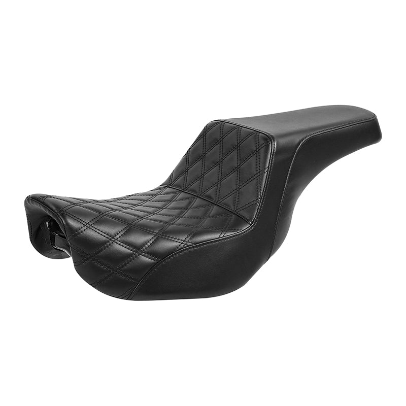 Gel Seat C.C. RIDER Dyna Step Up Seat 2 up Seat Lattice Stiching For FXD/FXDWG Low Rider Fat Bob, 2006-2017