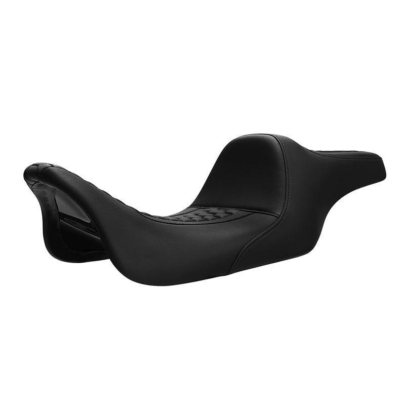 C.C. RIDER Touring Seat 2 Up Seat Driver Passenger Seat Extended Reach Tall Boy Seat Black Honeycomb, 2009-2023