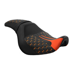 C.C. RIDER VT750C2 VT750C2B One Piece Seat Orange Honeycomb Design Fit Honda Shadow Spirit 2007-2015 Shadow Phantom 2009-2024