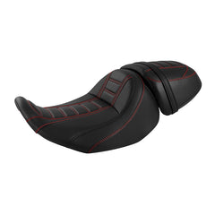 C.C. RIDER Touring Seat Two Piece 2 Up Seat Driver Solo Seat Passenger Seat Red Stitching For CVO Street Glide CVO Road Glide, 2023-2025