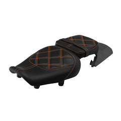 C.C. RIDER Sportster Seat 2 Piece Seat Driver And Passegner Seat Orange Lattice Stitching Fit For Harley Sportster S RH1250S 2021-Later