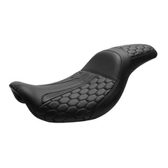 Gel Seat C.C. RIDER Dyna Seat 2 up Seat Motorcycle Seat Black Honeycomb For Dyna Low Rider Fat Bob FXD/FXDWG, 2006-2017