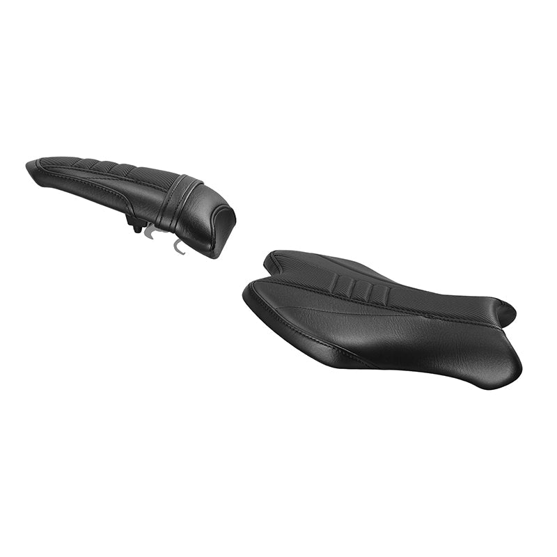 C.C. RIDER YZF R6 Front And Rear Seat Black Carbon Fiber Stitching For YAMAHA YZFR6 Black, 2017-2022